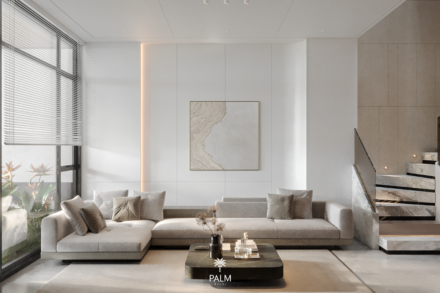 BO HOUSE | BÌNH TÂN Bo House - Tông màu chủ đạo là trắng sáng kết hợp nâu nhạt trung tính